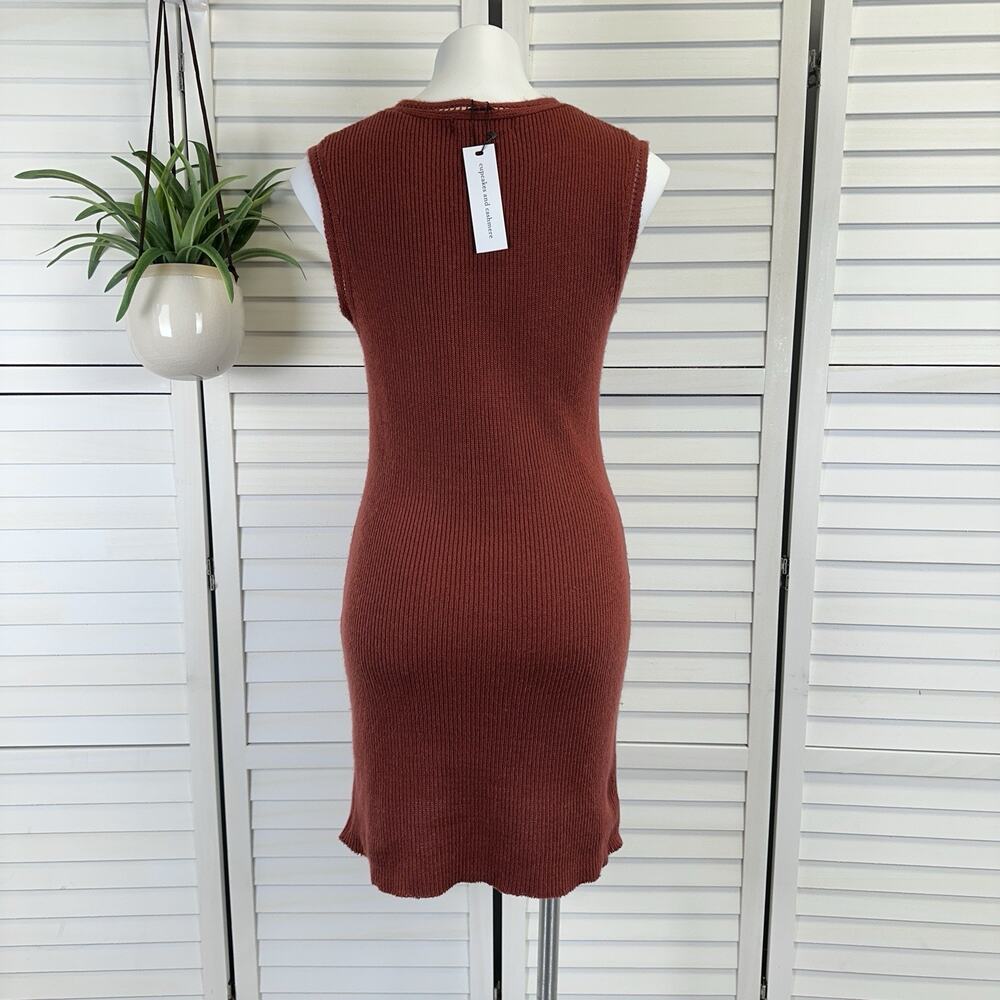 New Cupcakes and Cashmere Thora Lace Up Sweater Tank Dress Brick Red Size M - Picture 5 of 9